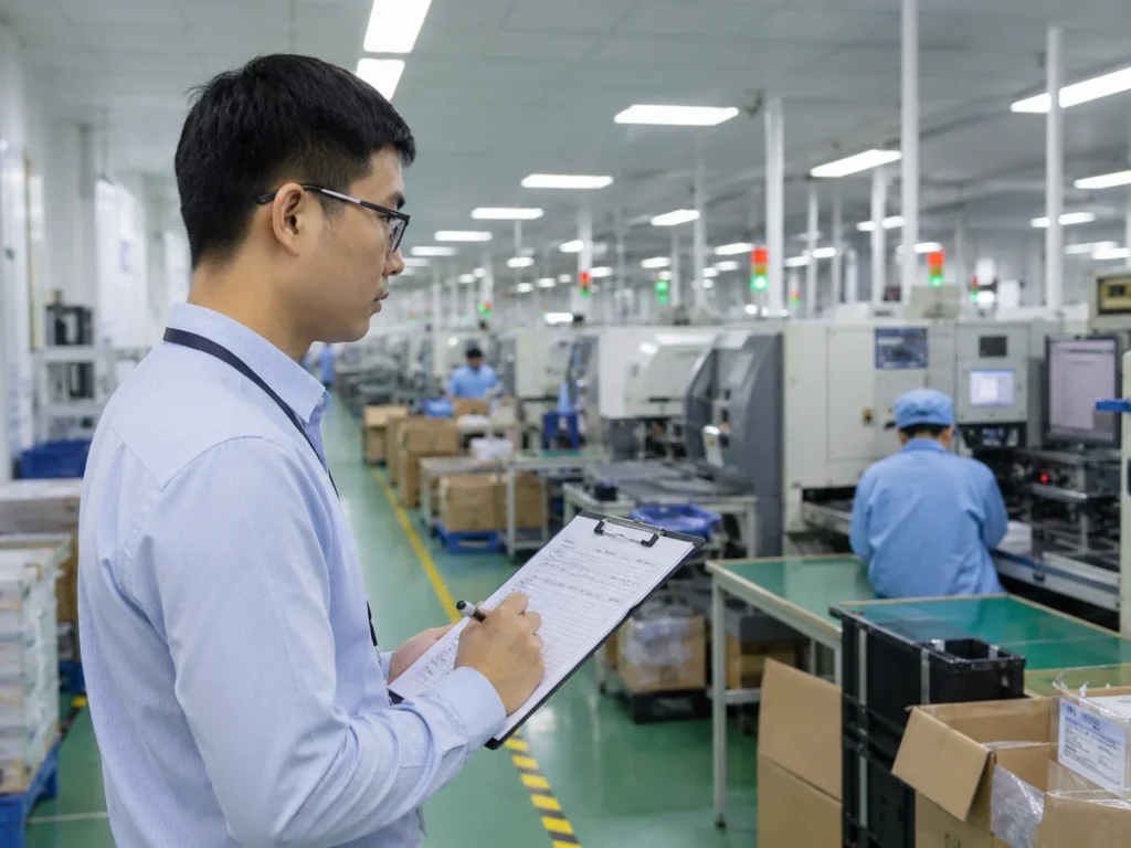 China Factory Audit Production Area Review Chinese supplier production area reviewed against a factory audit checklist