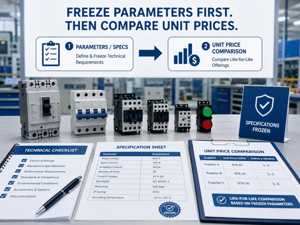 Industrial Electrical Equipment Detail Check Industrial equipment detail check during supplier review