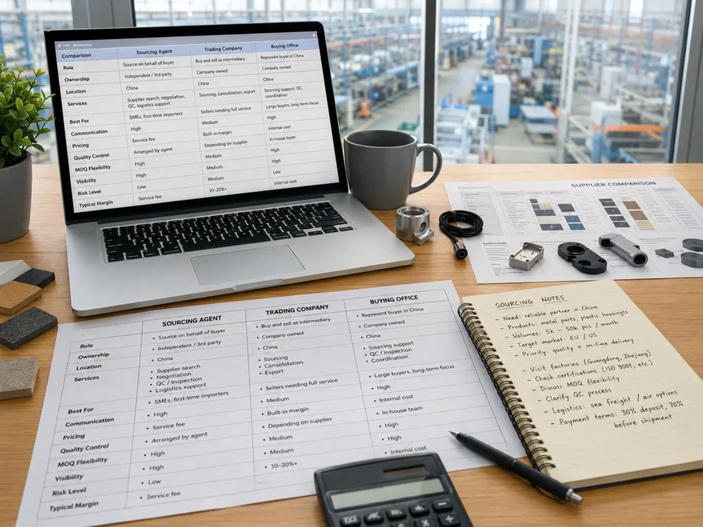 Sourcing Agent vs Trading Company Guide Sourcing notes used to compare agent trading company and buying office roles