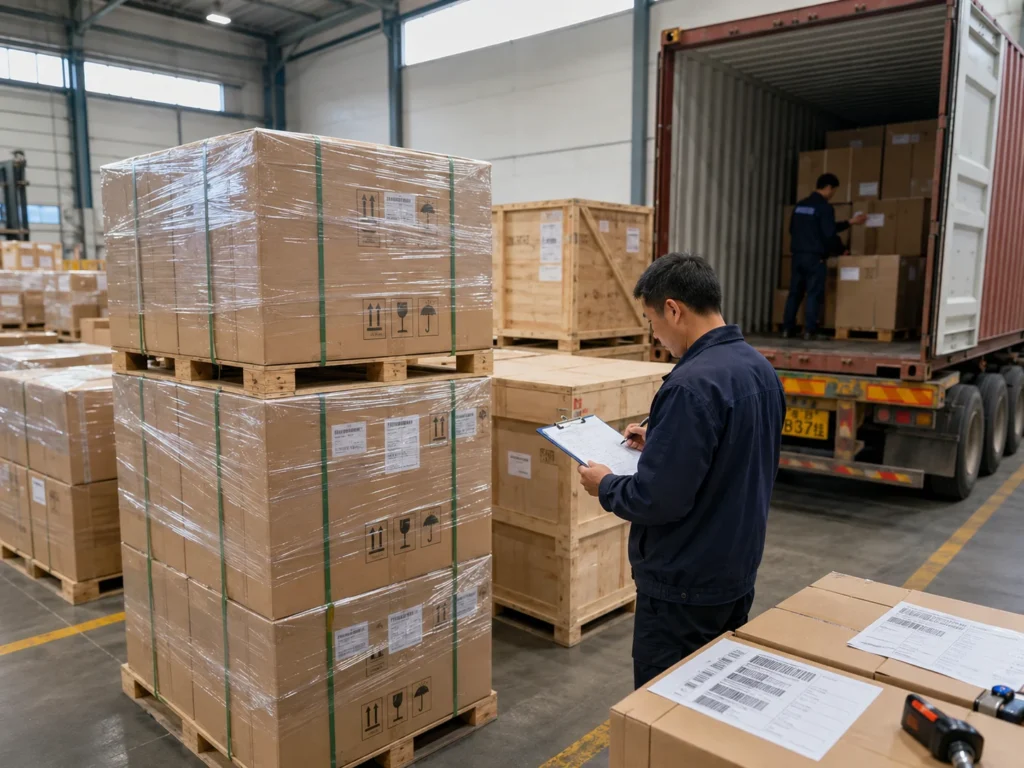 Warehouse Coordination for China Sourcing Projects Warehouse and packing area used to coordinate supplier shipments and export packing checks